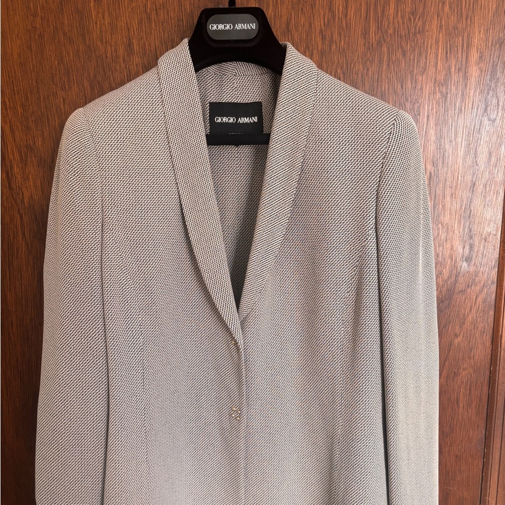 Giorgio Armani Textured Blazer in Black and White